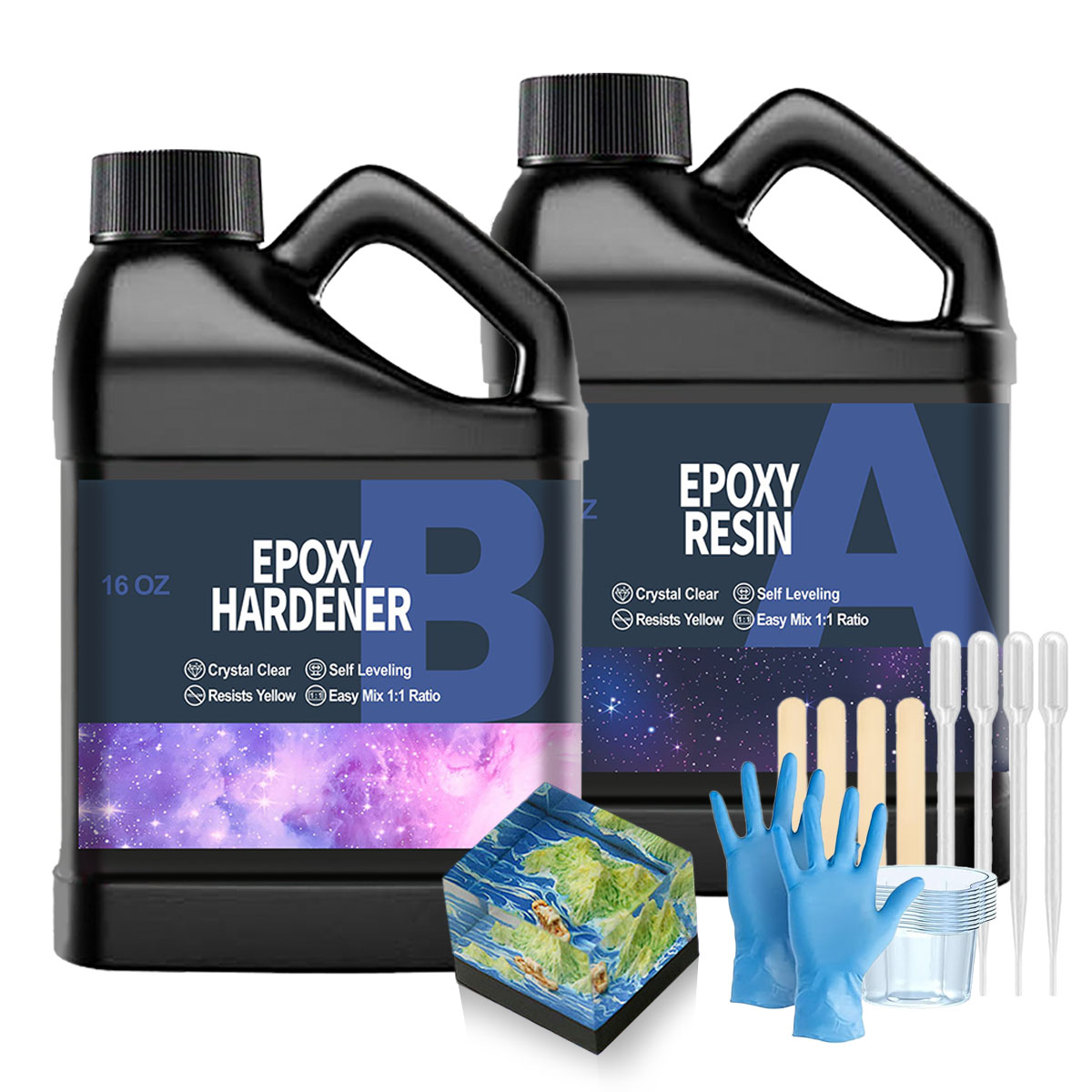 Resin Mold Jewelry - Kit de résine époxy transparente 32