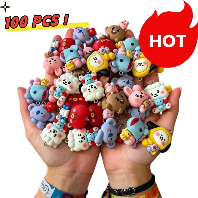 Jewelry Making Articles - Breloques en résine BT21, 7 pièces,