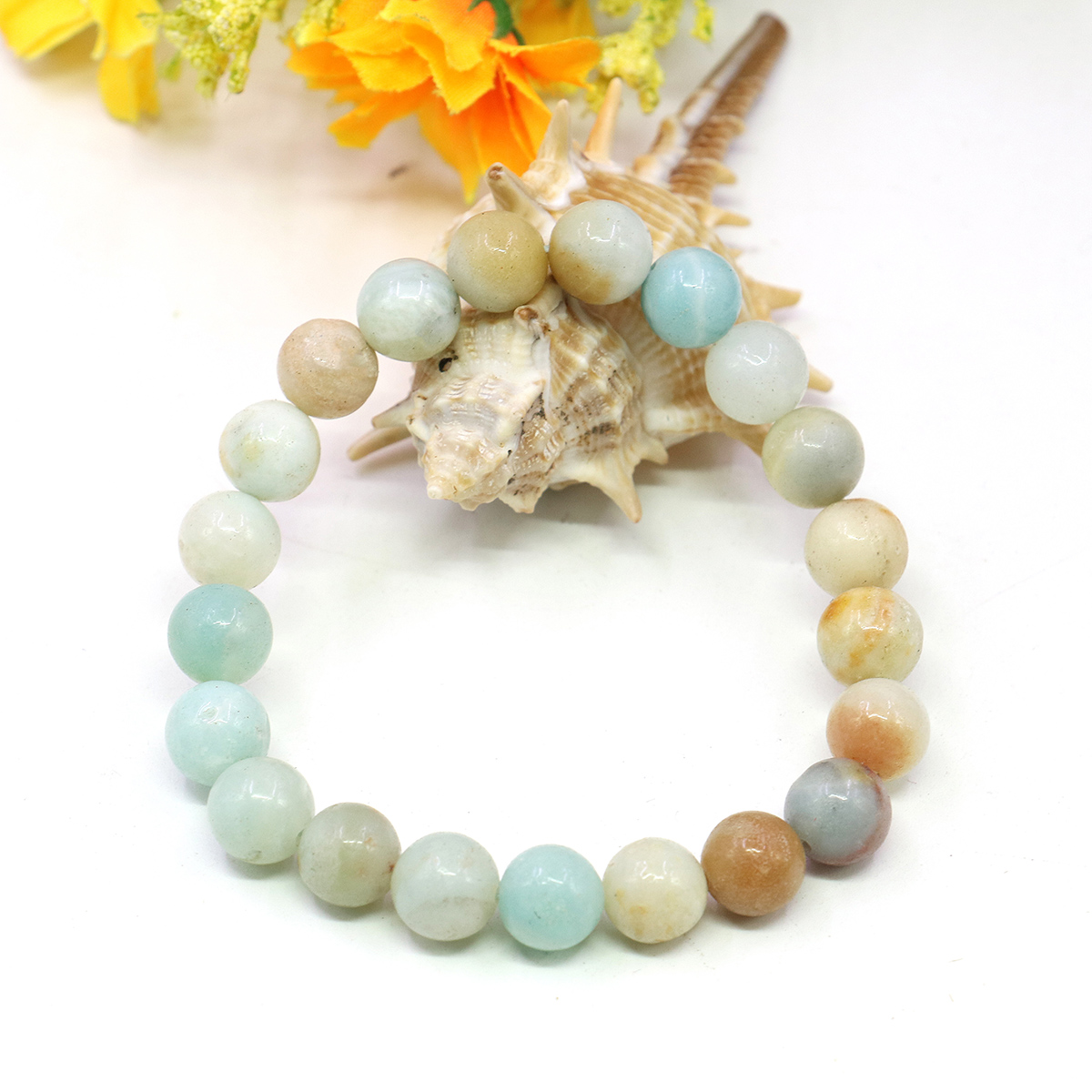 Jewelry Making Amazon - Bracelet en agate amazonite bleue naturelle