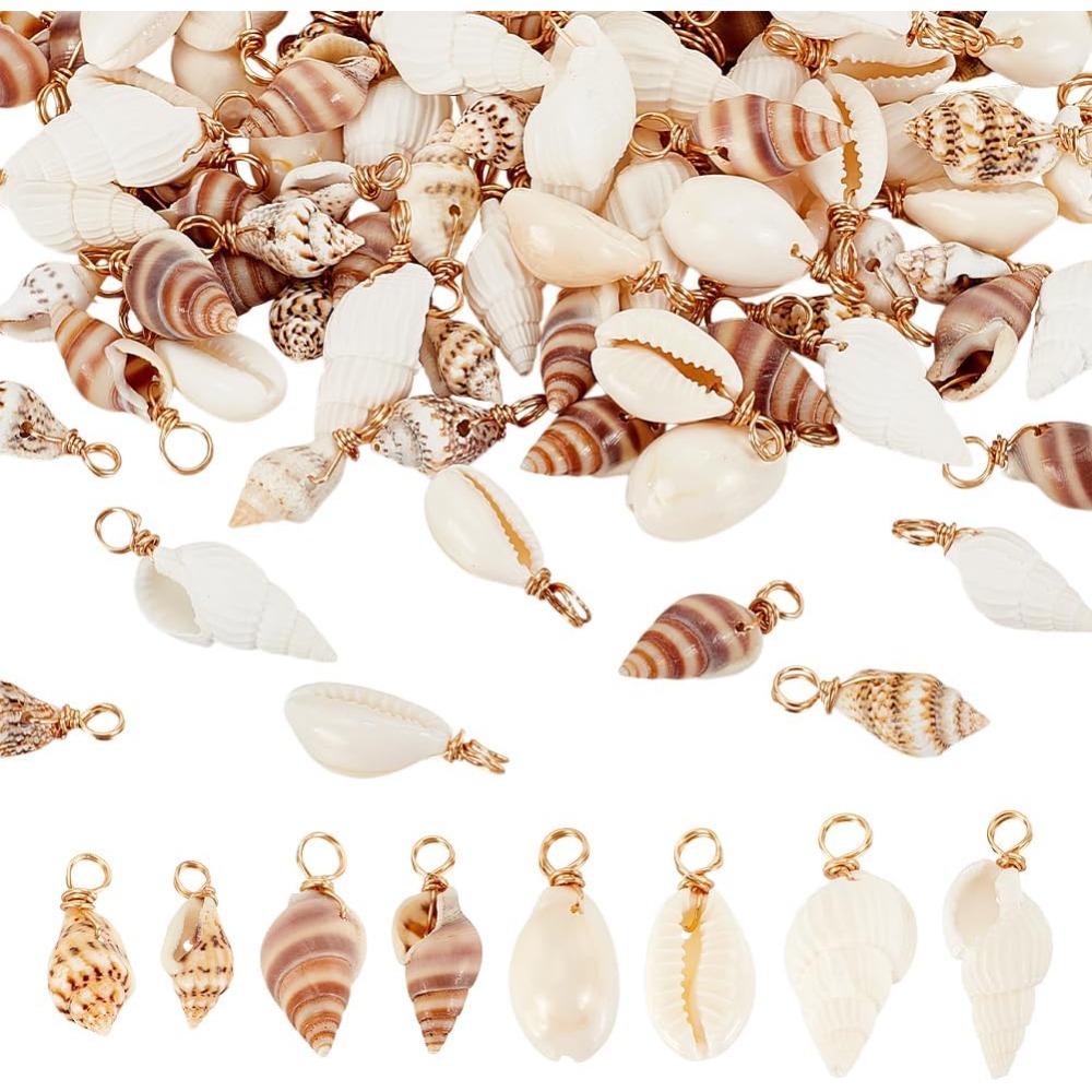Jewelry Making Tutorials - 100 pièces 4 Styles coquille naturelle