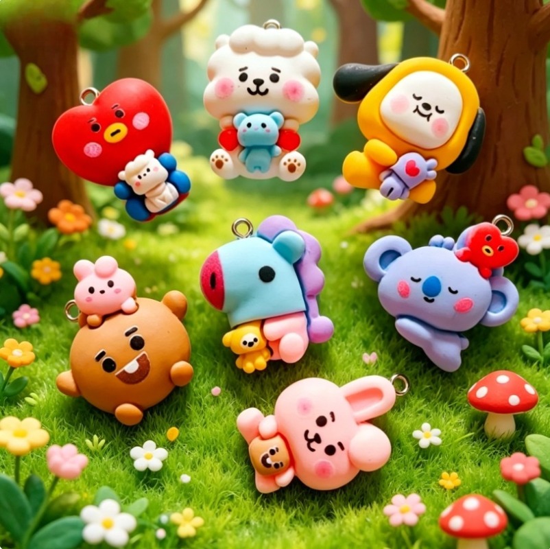 Breloques en résine BT21, 7 pi - Jewelry Making Articles avis et prix