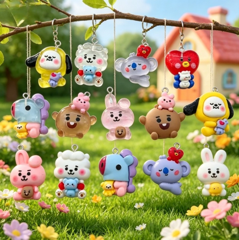 Breloques en résine BT21, 7 pi - Jewelry Making Articles avis et prix